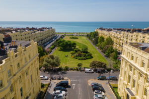 Sea view from the apartment over Brunswick Square